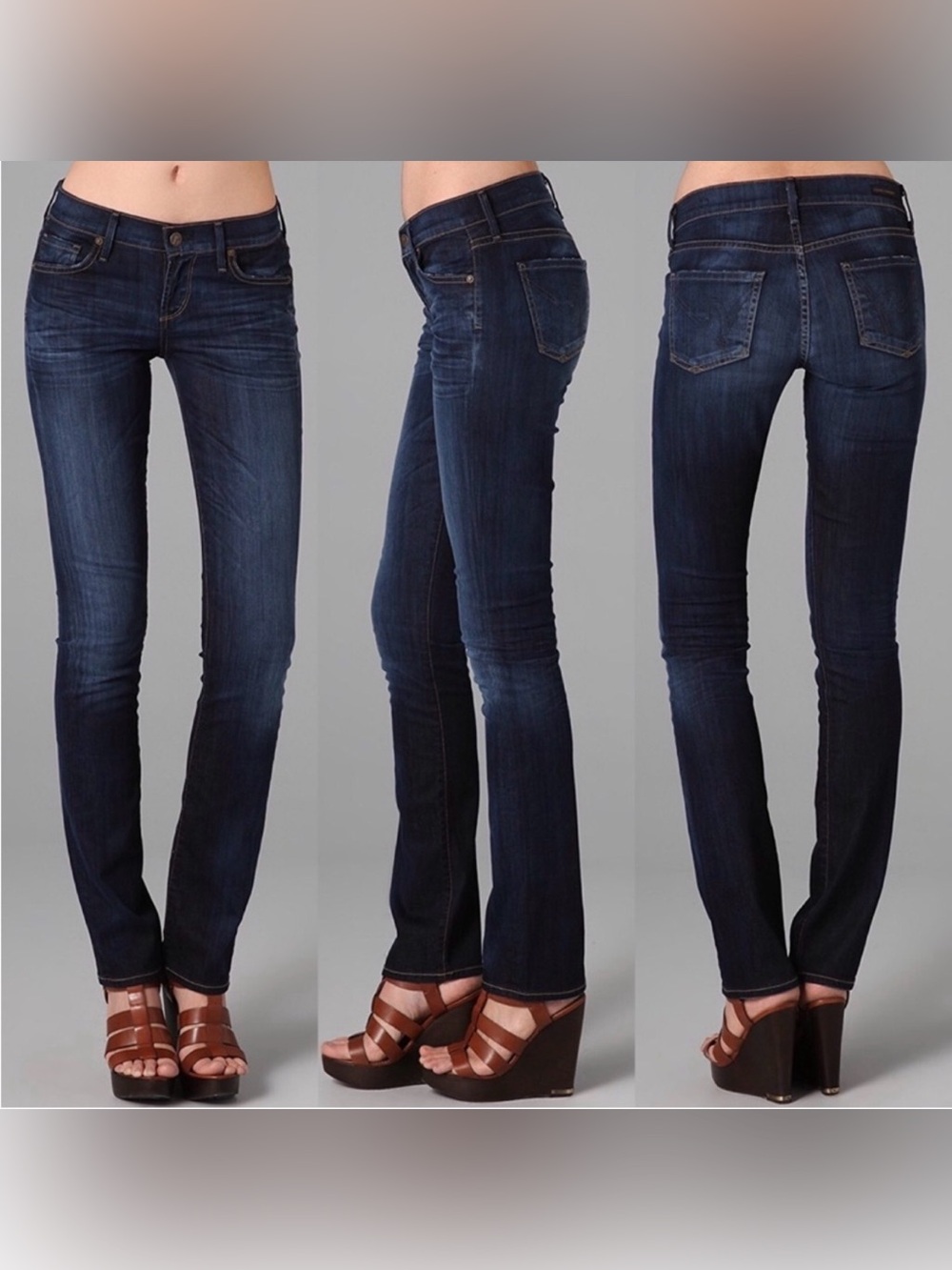 Citizens of Humanity Ava Low Rise Straight Leg Dark Wash Denim